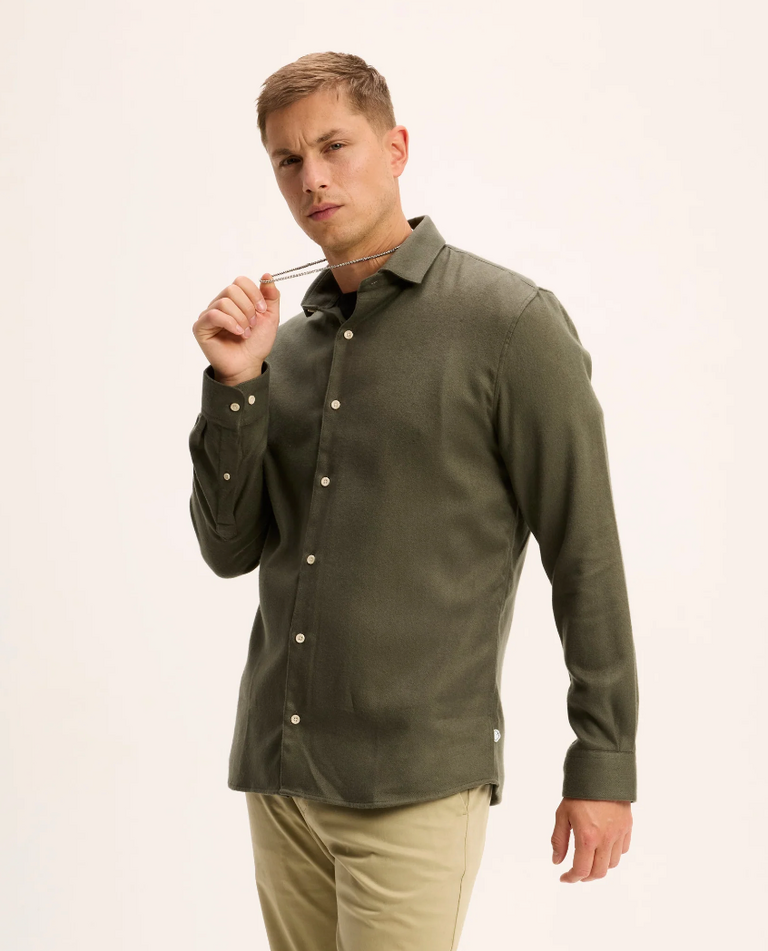 The Good People Storm shirt dark khaki