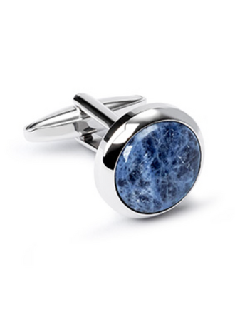 Lost in Pablos Cufflinks Rounded Cabochon Sodaliet Blue