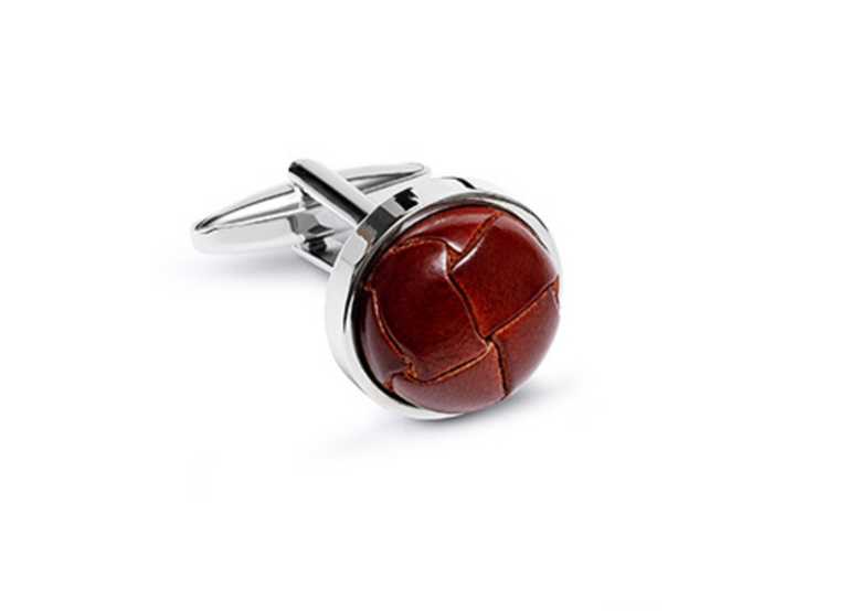 Lost in Pablos Cufflinks, Vintage Leather Button Brown