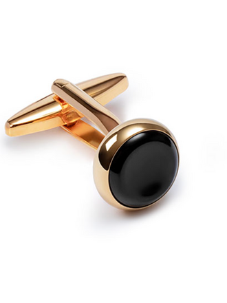 Lost in Pablos Gold Plated Cufflinks Black Onyx