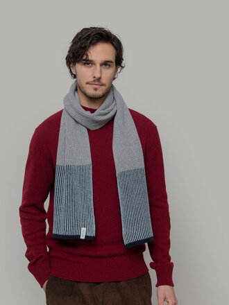 Rifo Teresa Recycled Cashmere Scarf Blue Alabastro