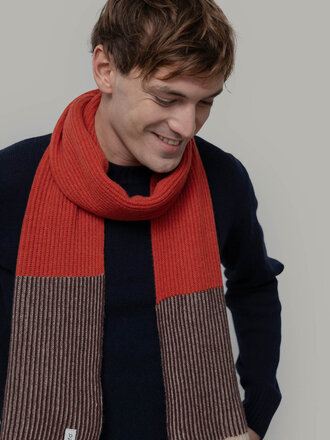 Rifo Teresa Recycled Cashmere Scarf Orange Cannella