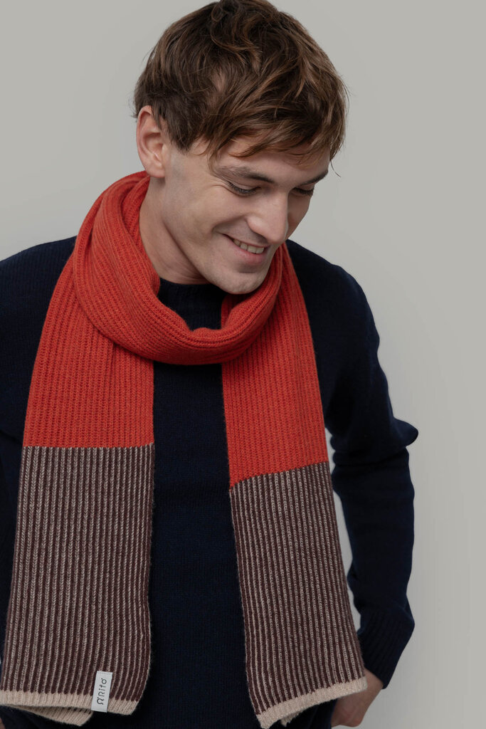 Rifo Teresa Recycled Cashmere Scarf Orange Cannella
