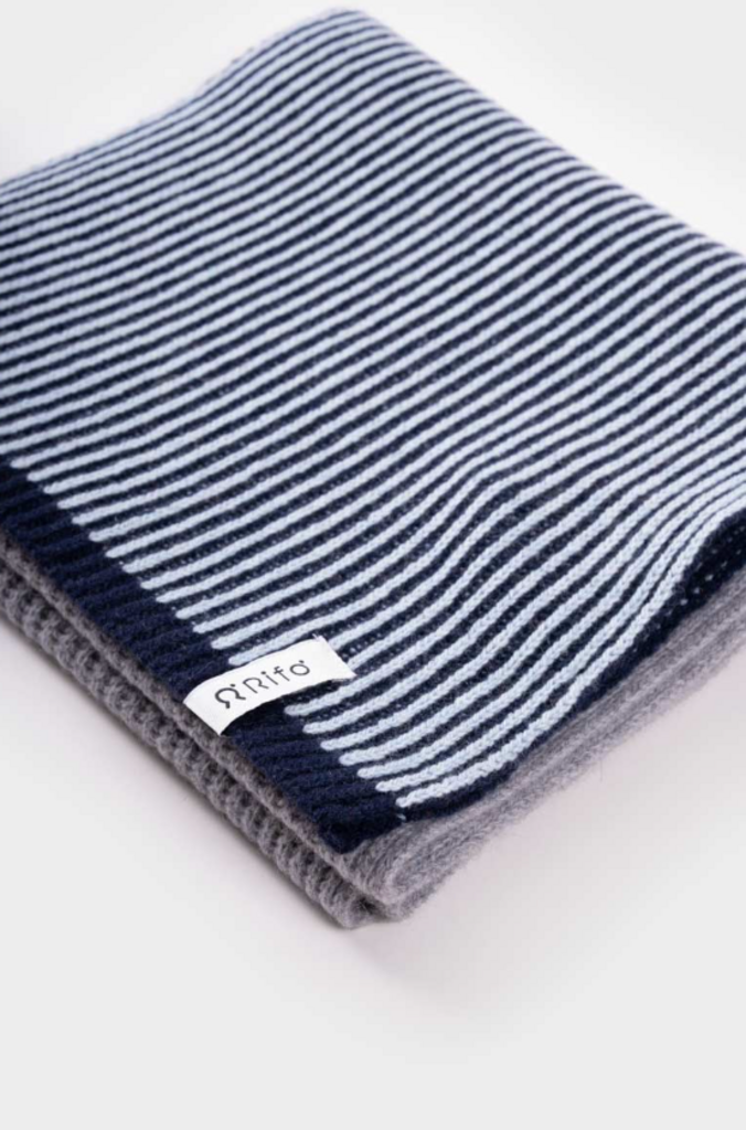 Rifo Teresa Recycled Cashmere Scarf Blue Alabastro