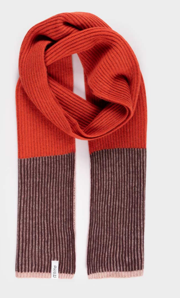 Rifo Teresa Recycled Cashmere Scarf Orange Cannella