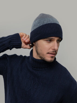 Rifo Vanda Recycled Cashmere Beanie Blue Alabastro