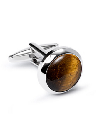 Lost in Pablos Cufflinks Rounded Cabochon Tijger Oog