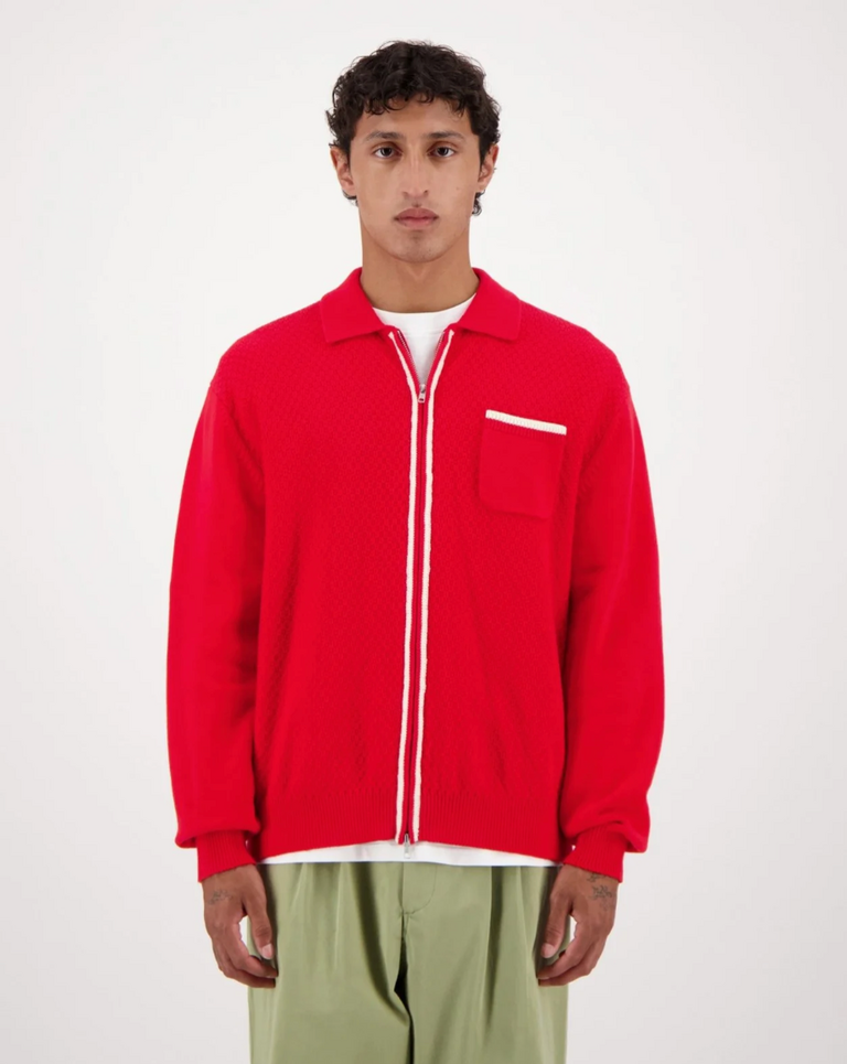 Castart Plume zip knit red