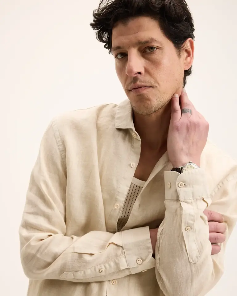 The Good People Soho Shirt Sand Linnen