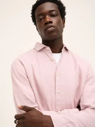 The Good People Soho Shirt Soft Mauve Linnen