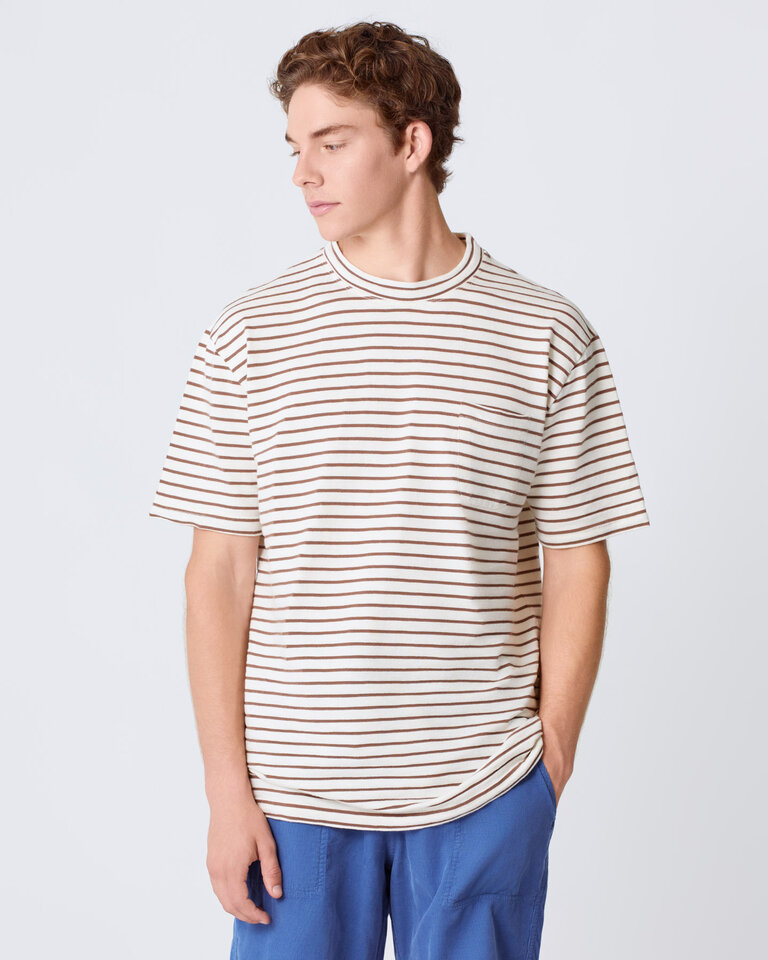 La Paz Guerreiro shirt Aztec Brown Stripes