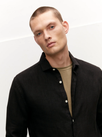 The Good People Soho Shirt Black Linnen