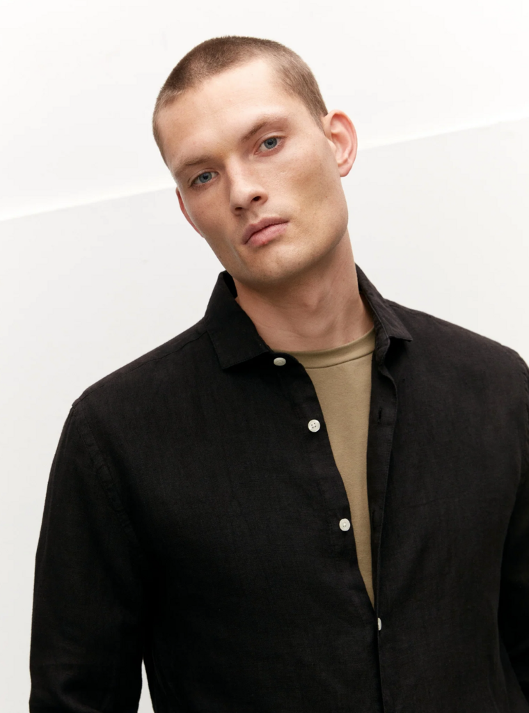 The Good People Soho Shirt Black Linnen