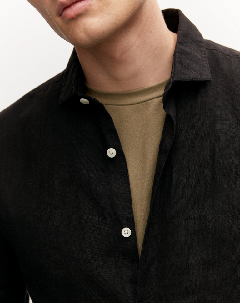 The Good People Soho Shirt Black Linnen
