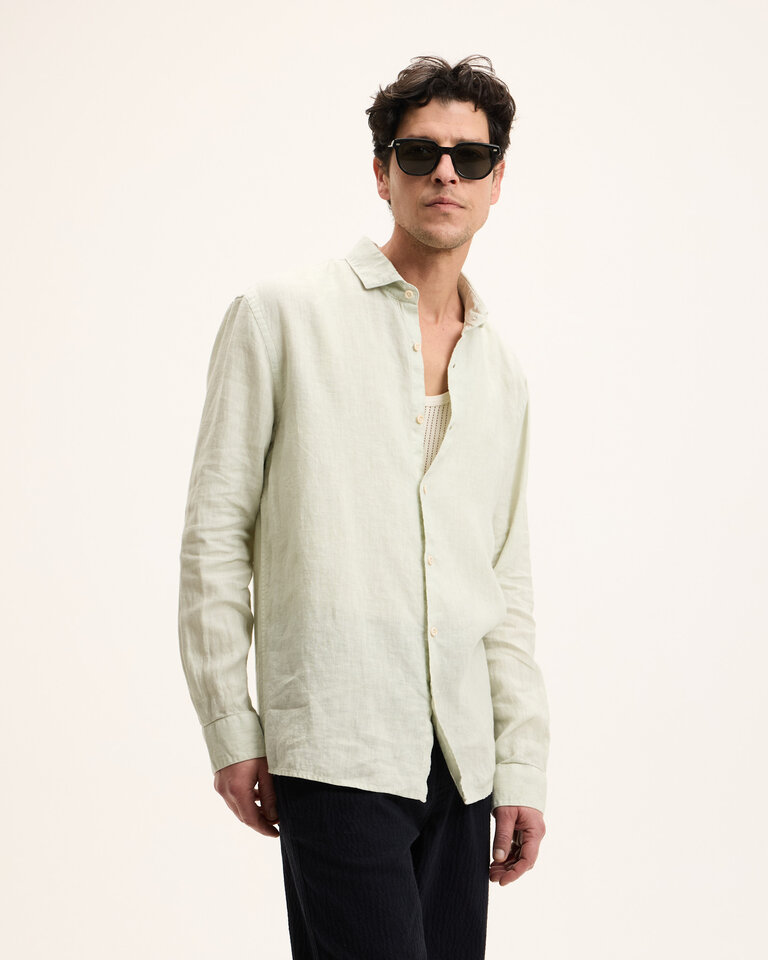 The Good People Soho Shirt Mint Green Linnen