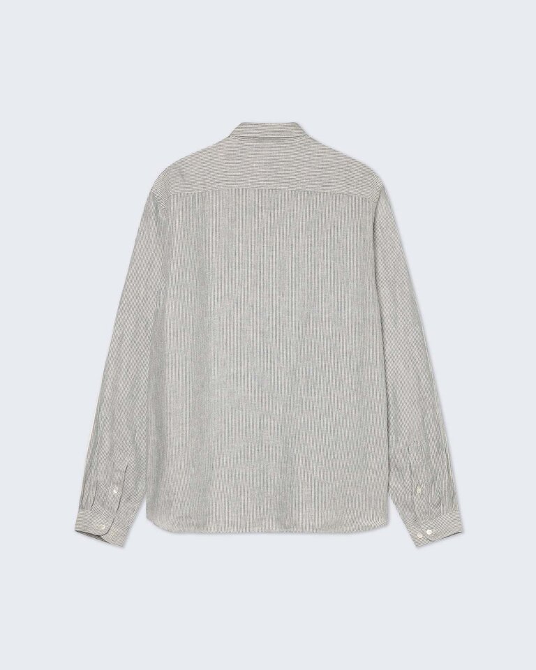 La Paz BRANCO shirt green stripes linen