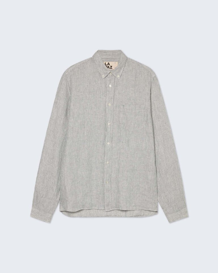 La Paz BRANCO shirt green stripes linen