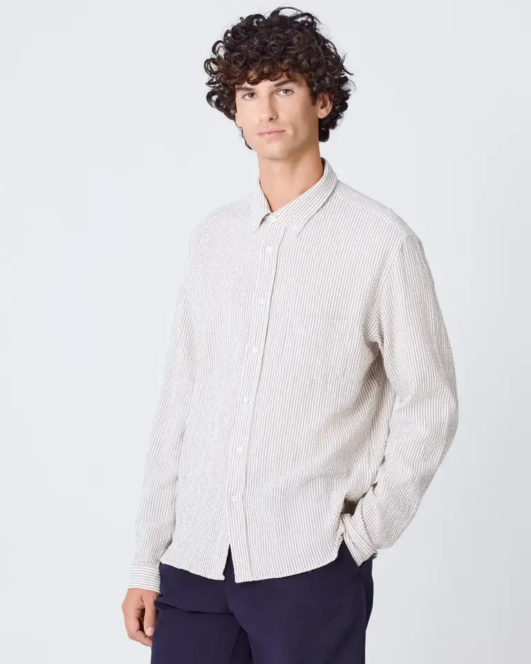 La Paz BRANCO shirt Aztec brown stripes