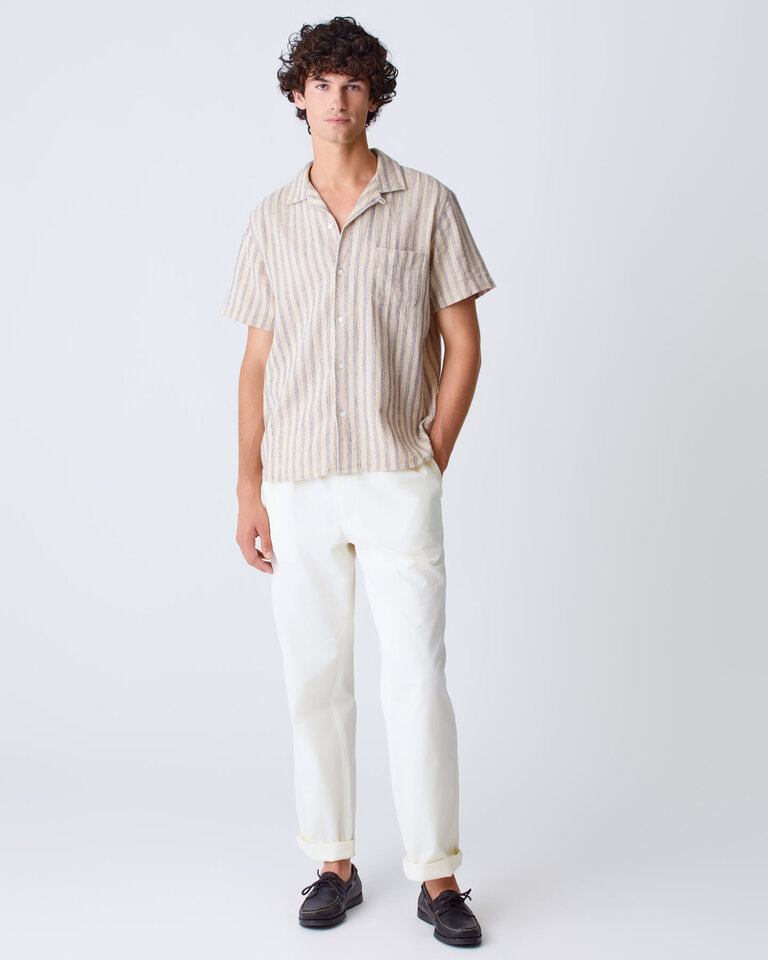 La Paz SILVEIRA Panama shirt blue stripes