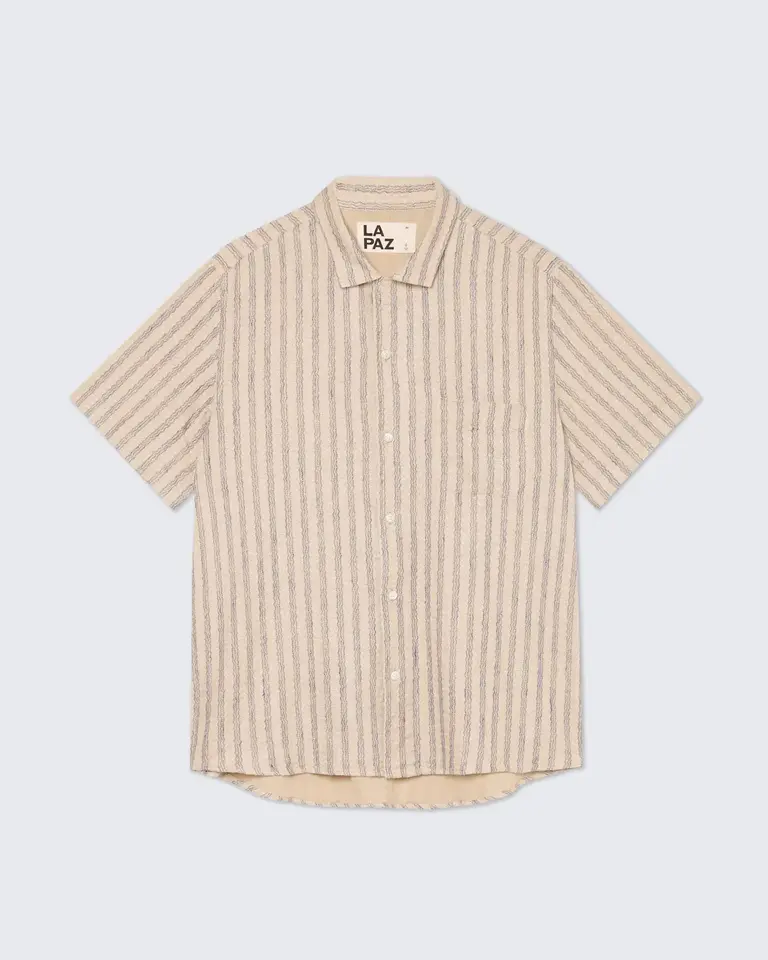 La Paz SILVEIRA Panama shirt blue stripes