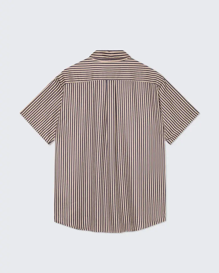 La Paz ROQUE baggy shirt dark navy stripes