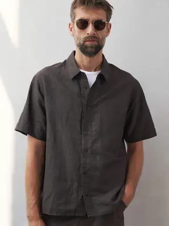 About Companions KLAAS linen coffee shirt