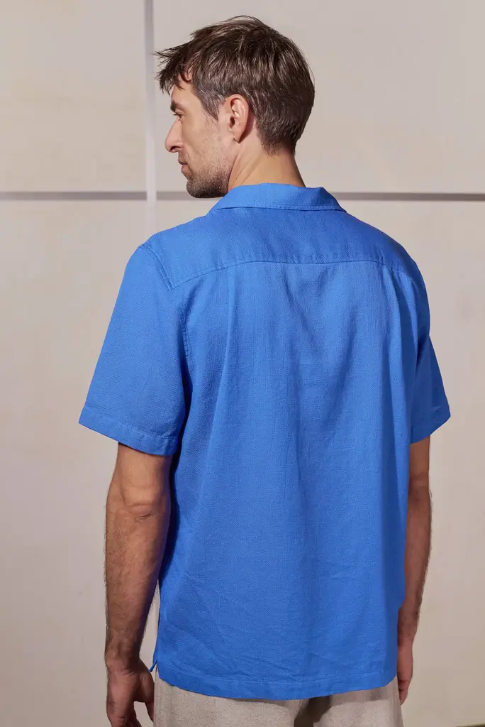 About Companions KUNO shirt eco grid sky blue