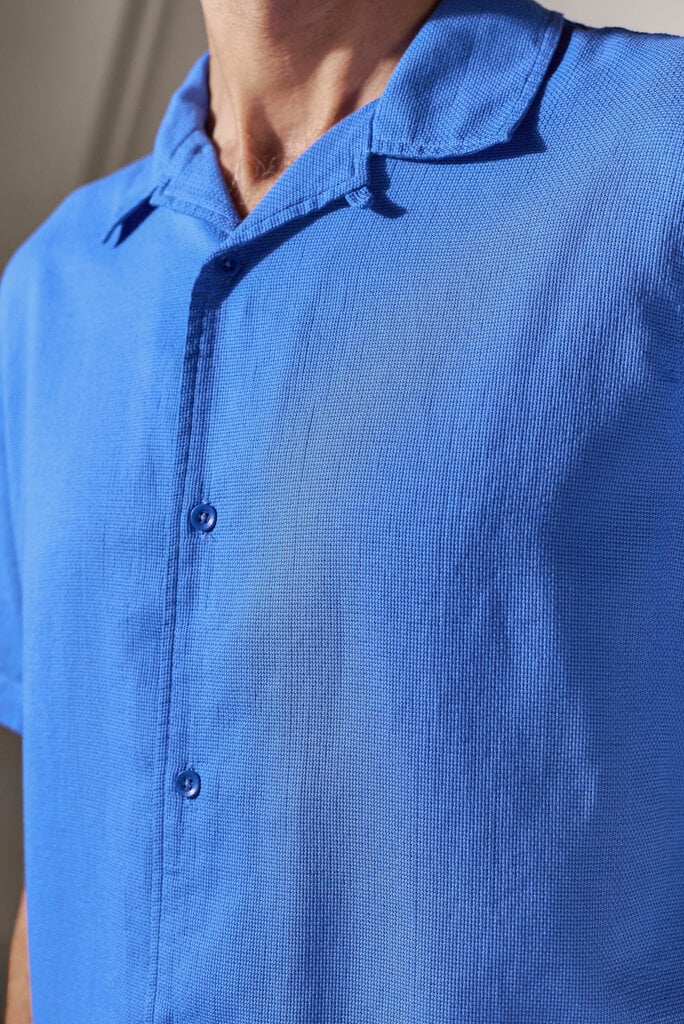 About Companions KUNO shirt eco grid sky blue