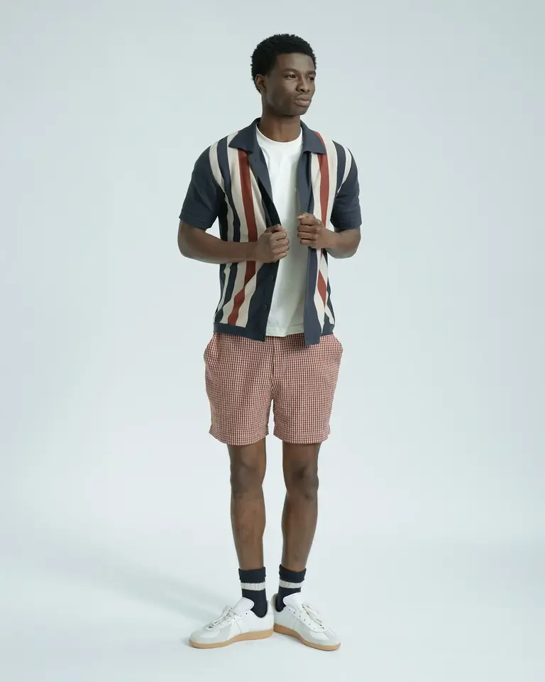 Far Afield Velzy Knitted Shirt - Simple Stripe Navy / Multi