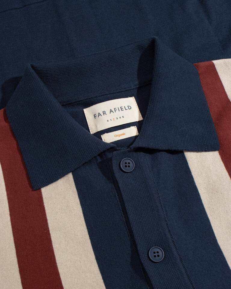 Far Afield Velzy Knitted Shirt - Simple Stripe Navy / Multi