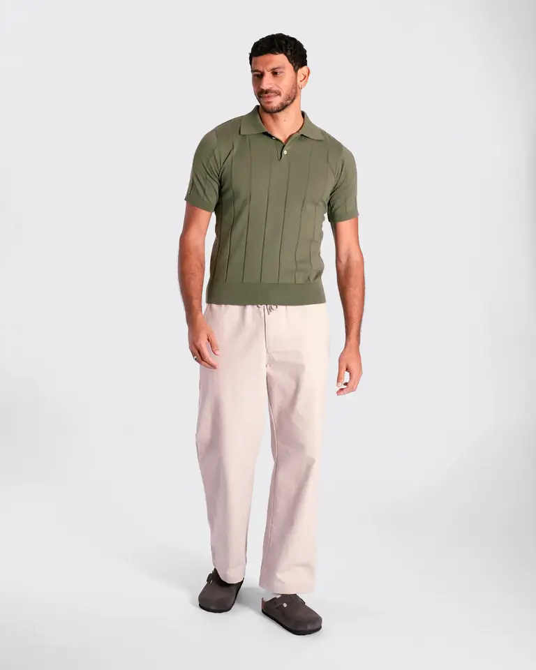 Far Afield Jacobs Knitted Polo Green