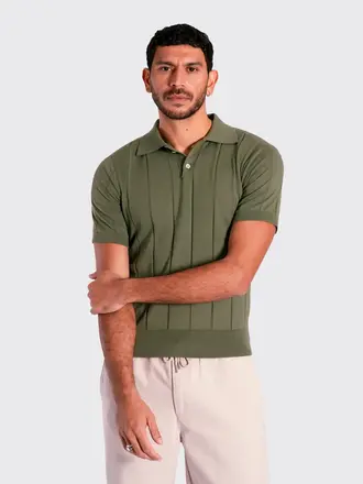 Far Afield Jacobs Knitted Polo Green