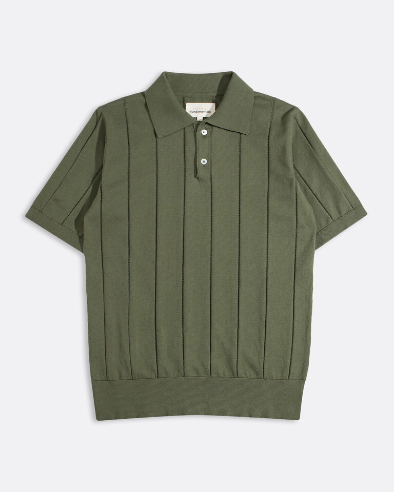 Far Afield Jacobs Knitted Polo Green