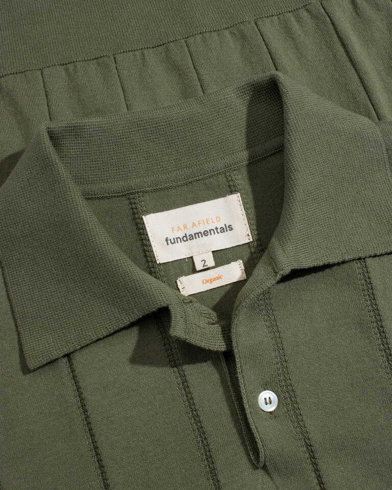 Far Afield Jacobs Knitted Polo Green