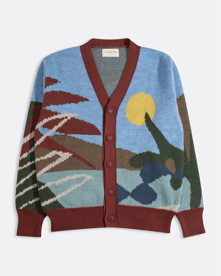 Far Afield Buckley Cardigan - Beach Landscape Multi