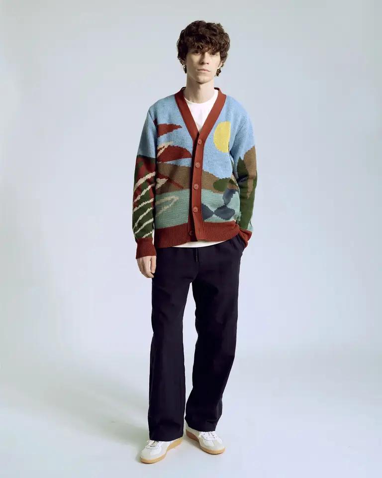 Far Afield Buckley Cardigan - Beach Landscape Multi