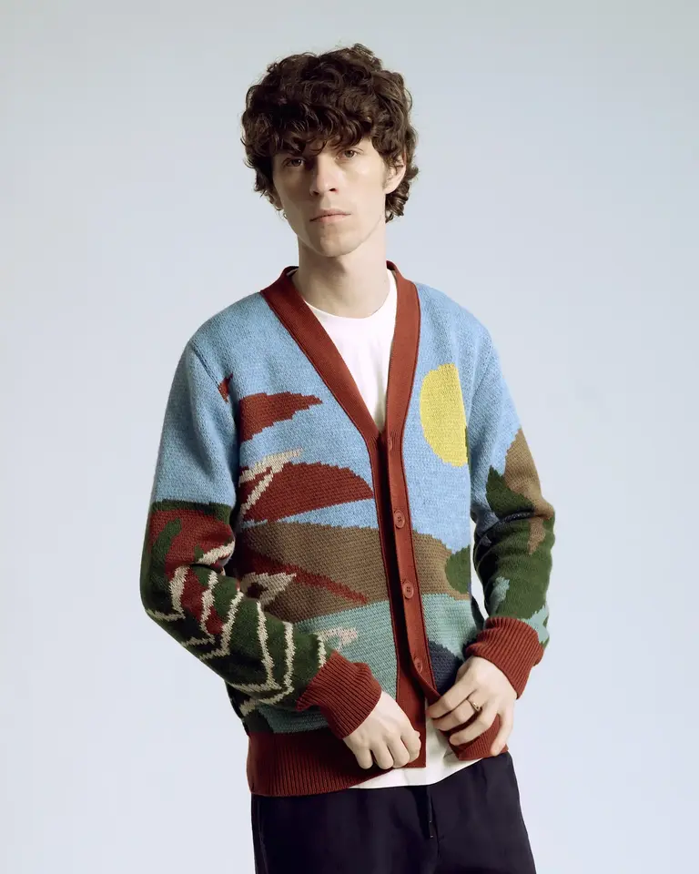 Far Afield Buckley Cardigan - Beach Landscape Multi