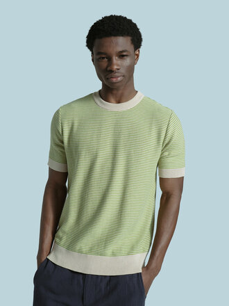 Far Afield Newport Knitted Top Sand / Green - Stripe
