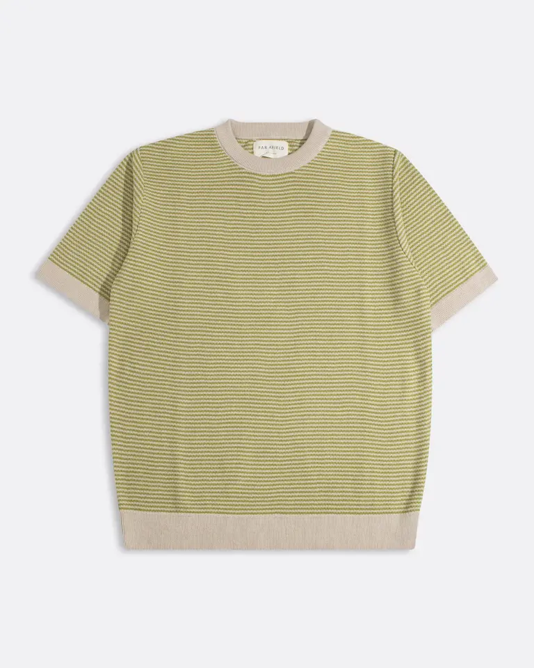 Far Afield Newport Knitted Top Sand / Green - Stripe