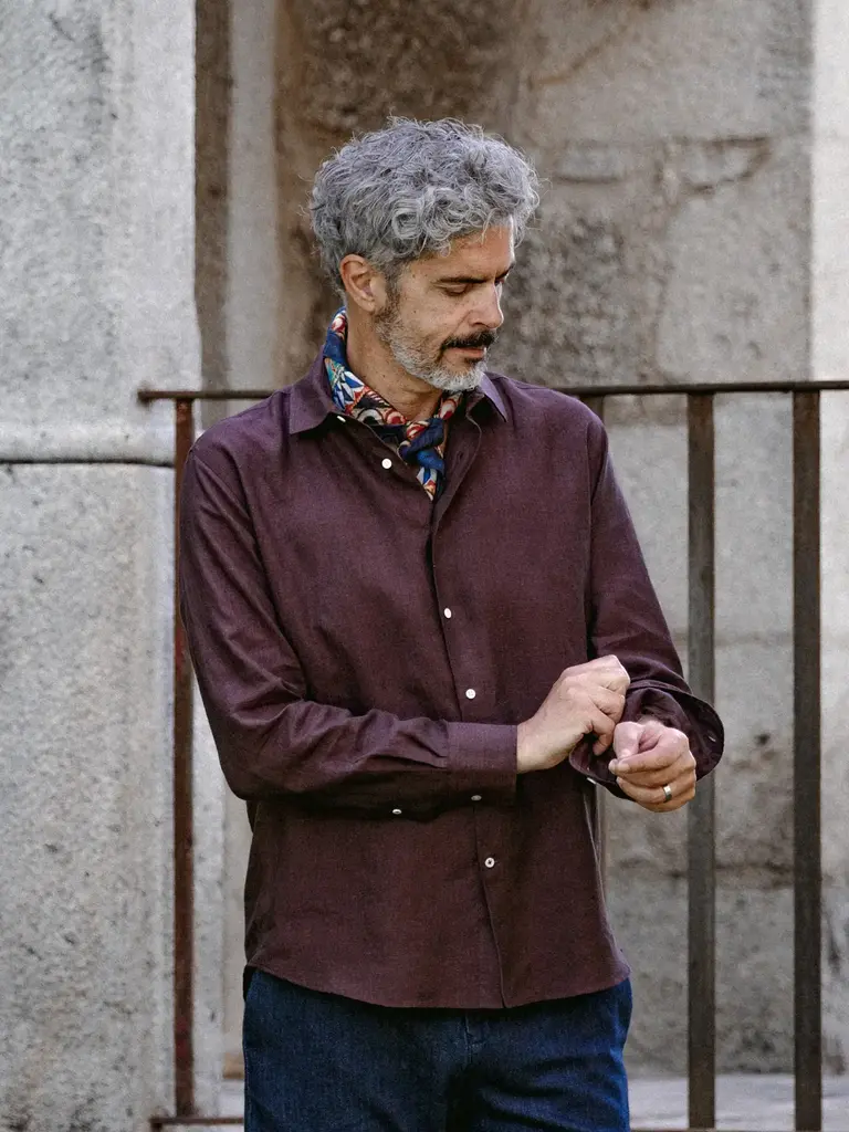 Carpasus Shirt Linen Verzasca Burgundy