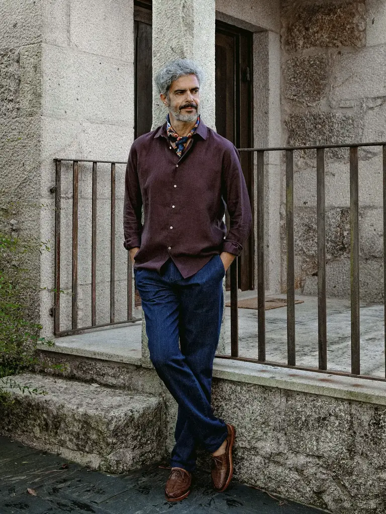 Carpasus Shirt Linen Verzasca Burgundy