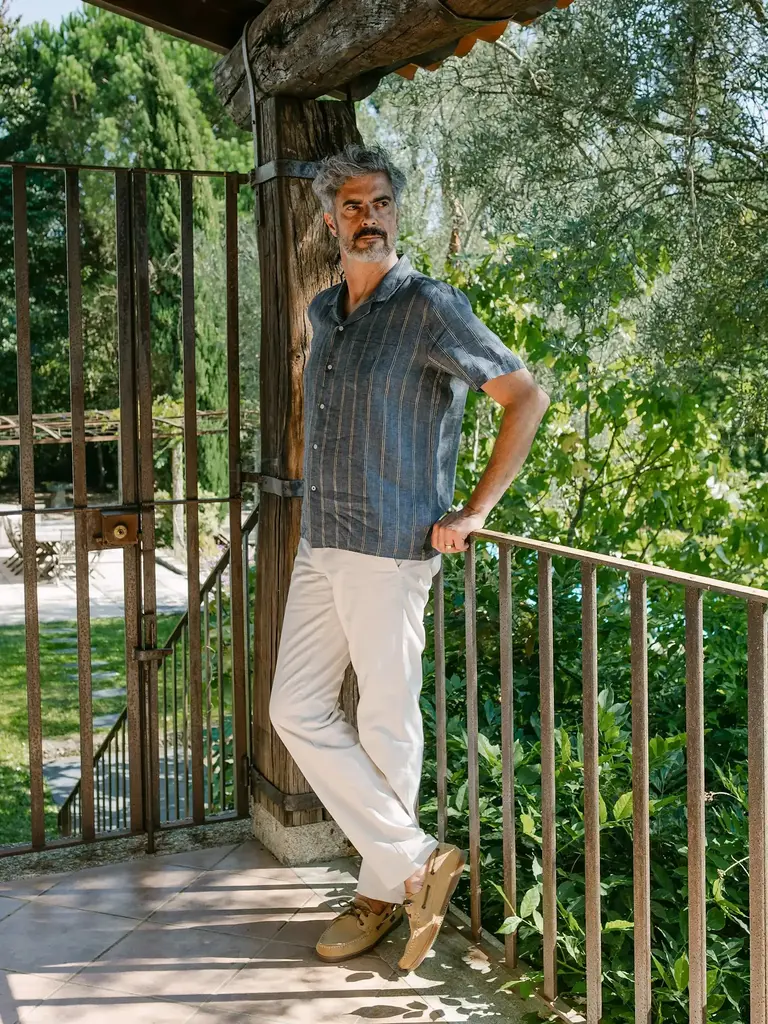 Carpasus Shirt Linen Milano Azur