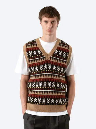 Far Afield Pino knitted vest camel/multi