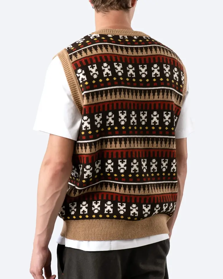 Far Afield Pino knitted vest camel/multi