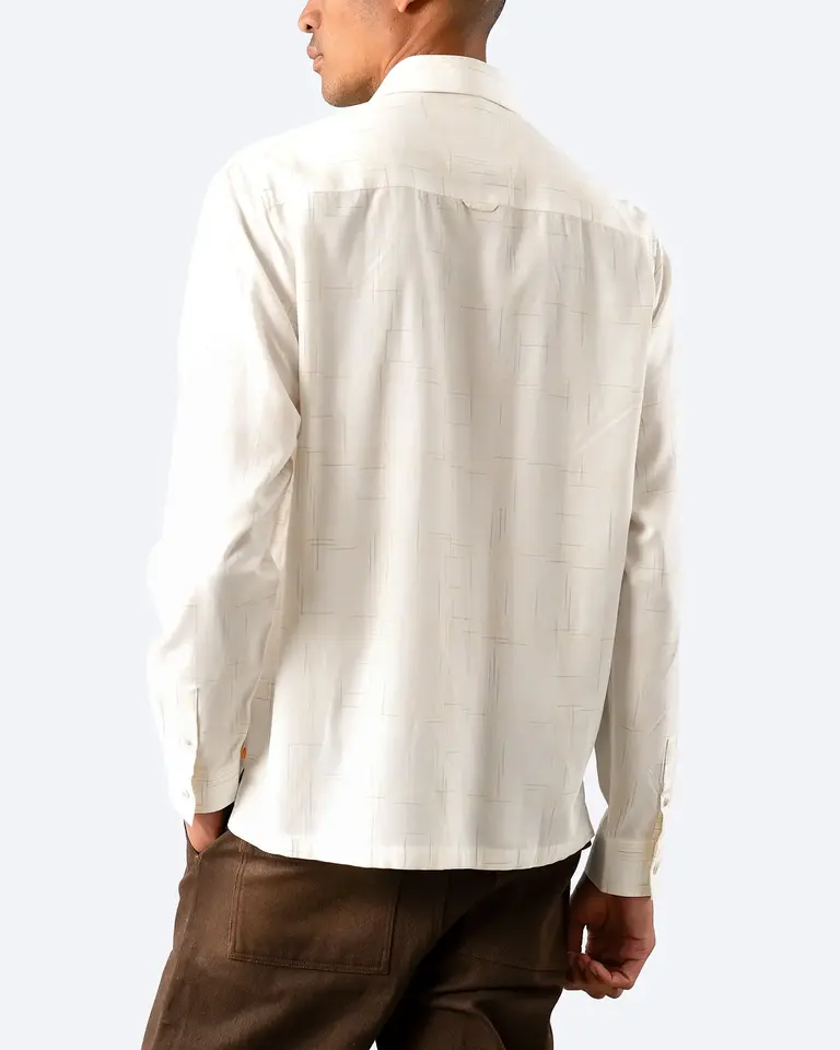 Far Afield Classic shirt off white bangdel dobby check