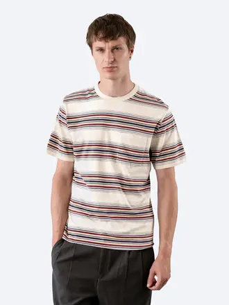 Far Afield Crewneck T-Shirt Sand/Multi - Yarn Dyed Stripe