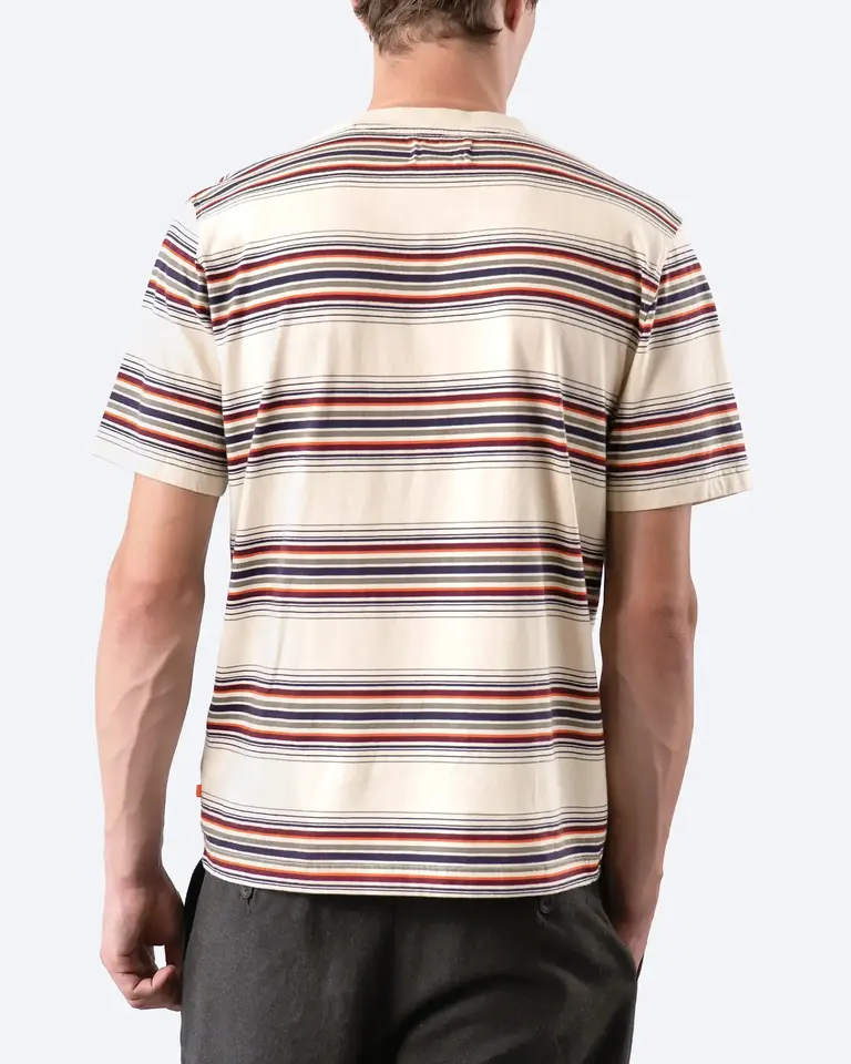 Far Afield Crewneck T-Shirt Sand/Multi - Yarn Dyed Stripe