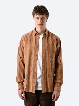 Far Afield Cornell shirt light brown/asper stripe