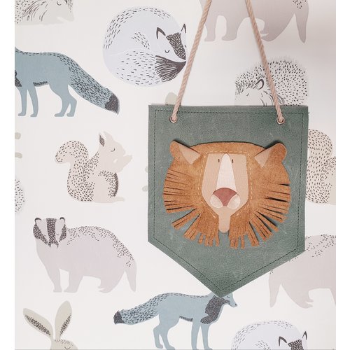 Atelier Ovive Wall Deco Lion: Nude, Teal Atelier Ovive Wall Deco Lion: Nude, Teal
