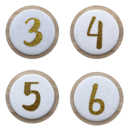 Liezelijn Cijferbuttons 3-6, Goud Liezelijn Cijferbuttons 3-6, Goud